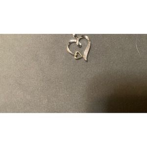 White and Yellow Gold and Diamond Heart Pendant